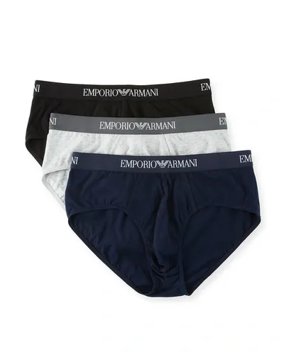 Emporio Armani Pure Cotton Briefs - Pack Of 3 In Multi