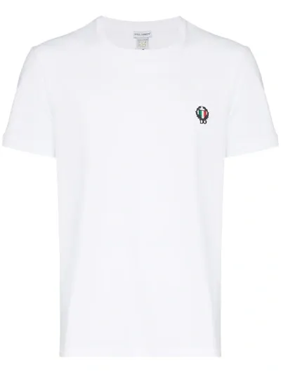 Dolce & Gabbana Logo-embroidered T-shirt In White