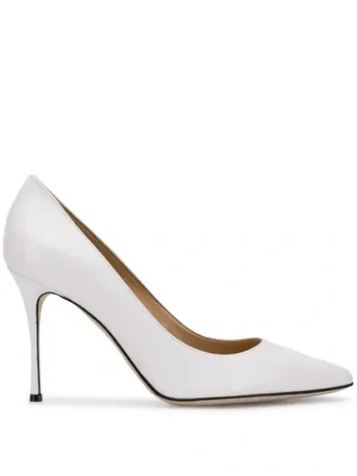 Sergio Rossi Godiva White Calf Leather Pumps