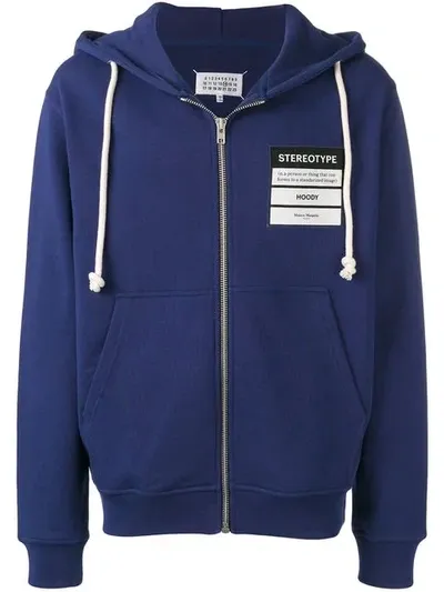 Maison Margiela Stereotype Drawstring Hoodie Blue