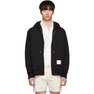 Thom Browne Navy Tricolor Stripe Classic Zip-up Hoodie In Blue