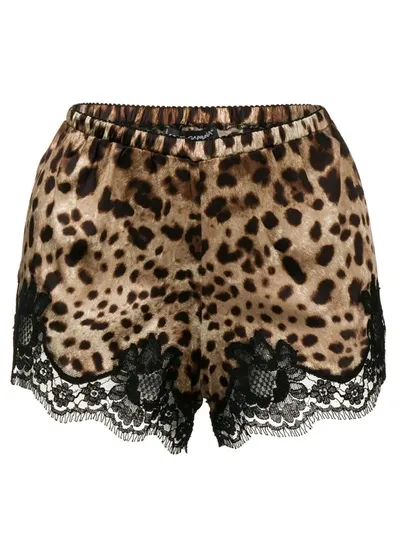 Dolce & Gabbana Leopard-print Stretch Silk Shorts In Stampa Leo