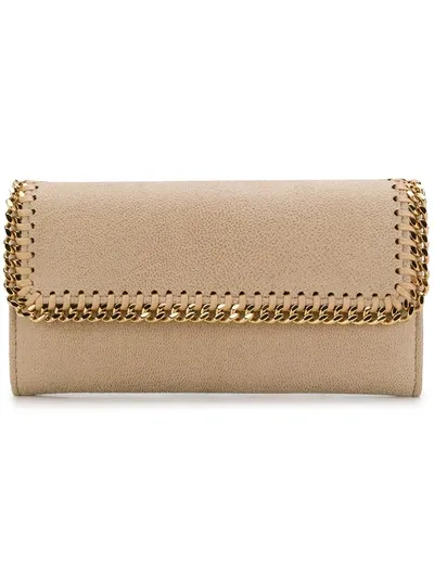 Stella Mccartney Falabella Wallet In Neutrals