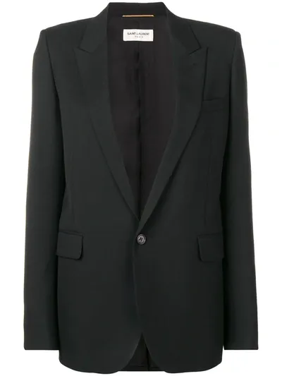 Saint Laurent Single Breasted Blazer In Noir