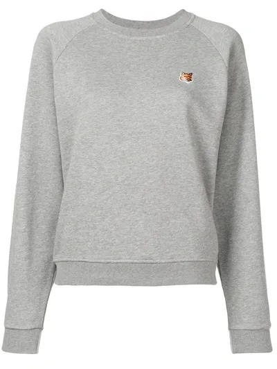 Maison Kitsuné Fox Patch Sweatshirt In Grey