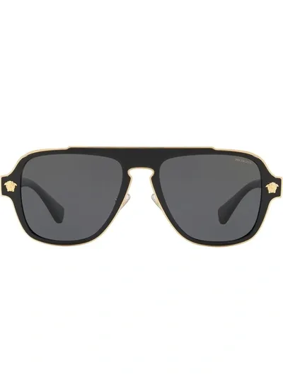 Versace Aviator-frame Sunglasses In Black