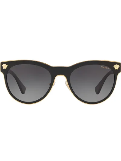 Versace Ve2198 Phantos-frame Metal Polarised Sunglasses In Black