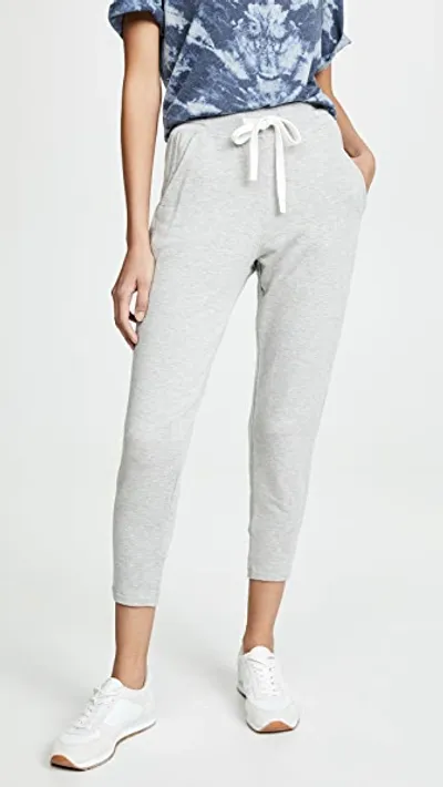 Splits59 Reena 7/8 Fleece Sweatpant - Heather Grey/off White - Size L