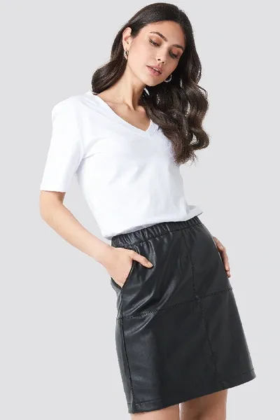 Na-kd Pu Zip Mini Skirt - Black