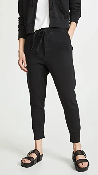 Nili Lotan Nolan Cropped Cotton-jersey Track Pants In Black