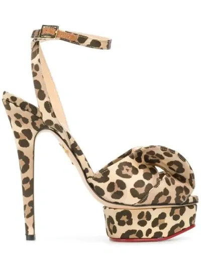 Charlotte Olympia Leopard Print Platform Sandals In Brown