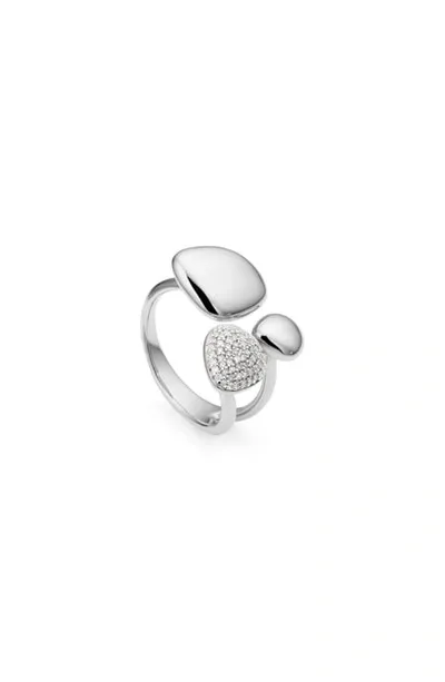 Monica Vinader Nura Silver Pebble Cluster Diamond Ring