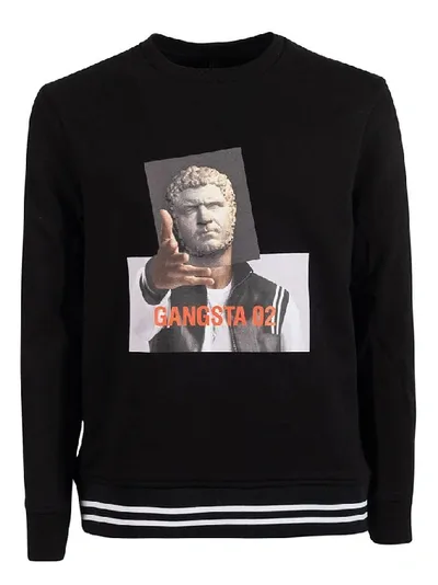 Neil Barrett "gangsta 02" Printed Sweatshirt In Black