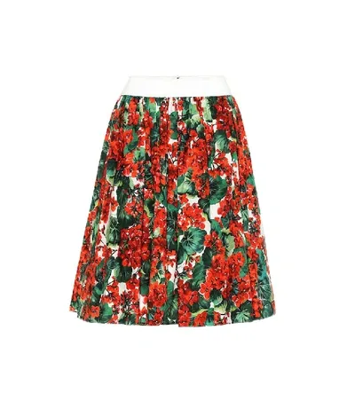 Dolce & Gabbana Dolce And Gabbana Red Geranium Miniskirt In Floral Print