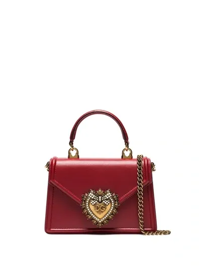 Dolce & Gabbana Small Devotion Top-handle Bag In Red