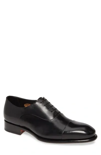 Santoni Isaac Cap Toe Oxford In Nero