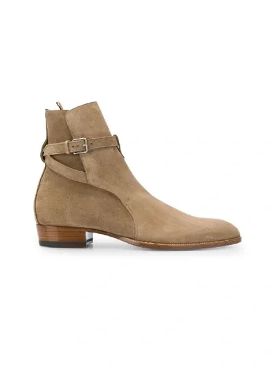 Saint Laurent Wyatt 30 Jodhpur Boots In New Cigar