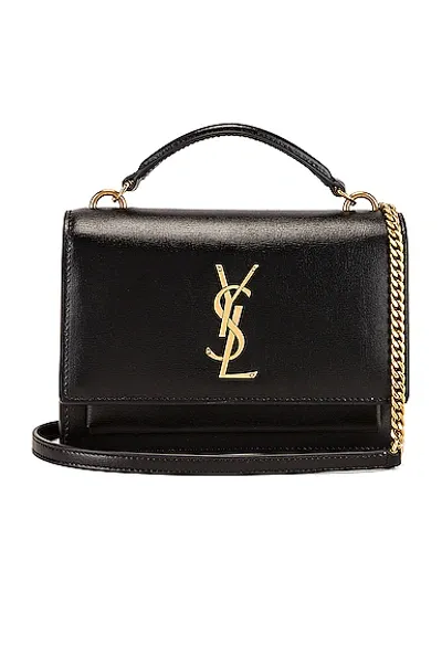 Saint Laurent Sunset Top Handle Chain Wallet Bag In Nero,nero