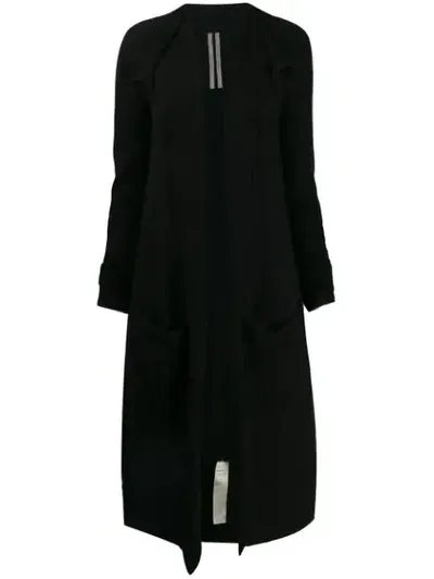 Rick Owens Open Front Cardigan Coat In Black