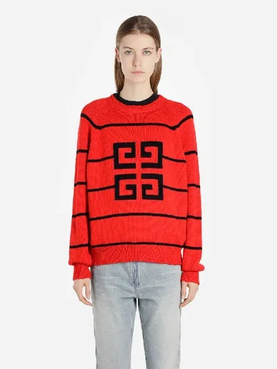 Givenchy Wool-blend Crew-neck Sweater In Red