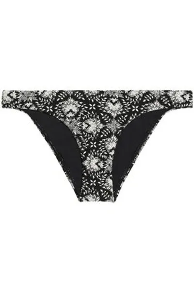 Zimmermann Woman Floral-print Low-rise Bikini Briefs Black