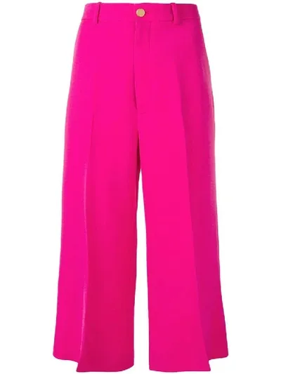 Gucci Cropped Straight Trousers In Pink