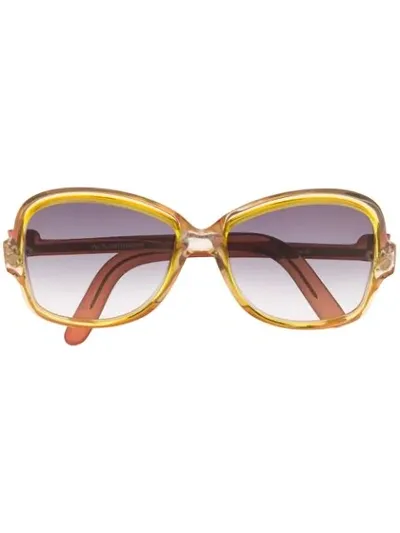 Pre-owned Saint Laurent 1970s Oversized Frame Sunglasses In Yellow