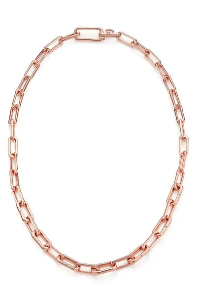 Monica Vinader Alta Capture Charm 18ct Rose Gold-vermeil Link Necklace