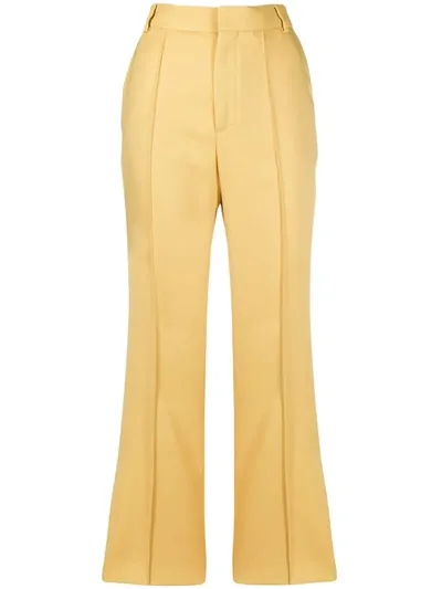 Plan C Straight-leg Cargo Twill Trousers In Yellow