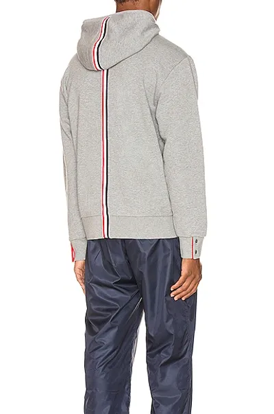 Thom Browne Zipper Hoodie In Light Grey