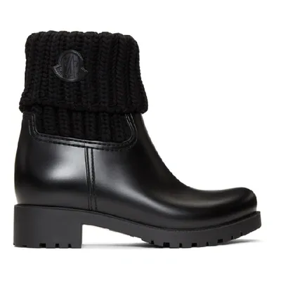 Moncler Ginette Rubber Ankle Boots In Black