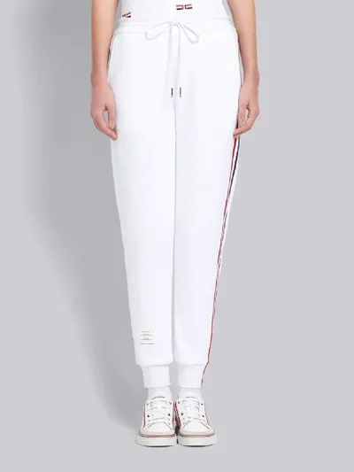 Thom Browne White Loopback Stripe Sweatpants