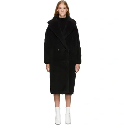 Max Mara Teddy Bear Icon Alpaca And Wool Blend Coat In Black