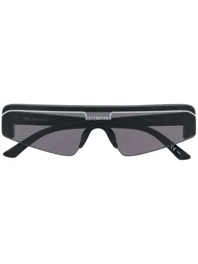 Balenciaga Ski Rectangular-frame Sunglasses In Black