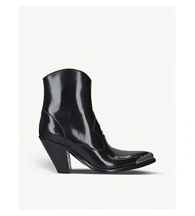 Golden Goose Nora Leather Heeled Ankle Boots In Black