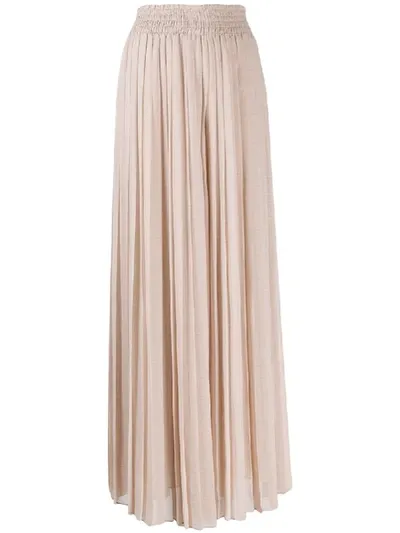 Max Mara Pleated Maxi Skirt In Neutrals