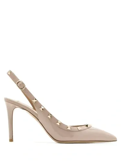 Valentino Garavani Rockstud Slingback Pumps In Neutrals