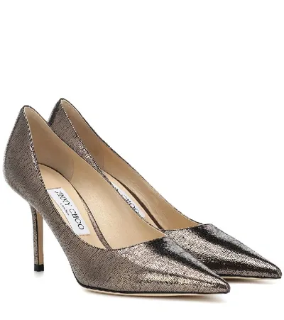 Jimmy Choo Love 85 Metallic Lizard-effect Leather Pumps In Silver