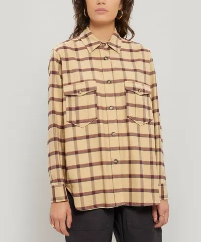 Isabel Marant Étoile Idaho Checked Cotton Shirt In Dusty Yellow