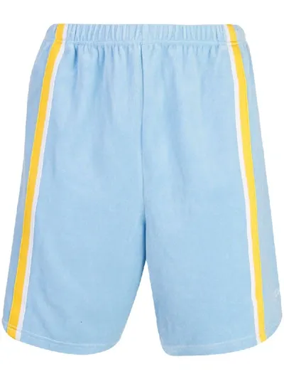 Supreme Stripe Track Shorts In Blue