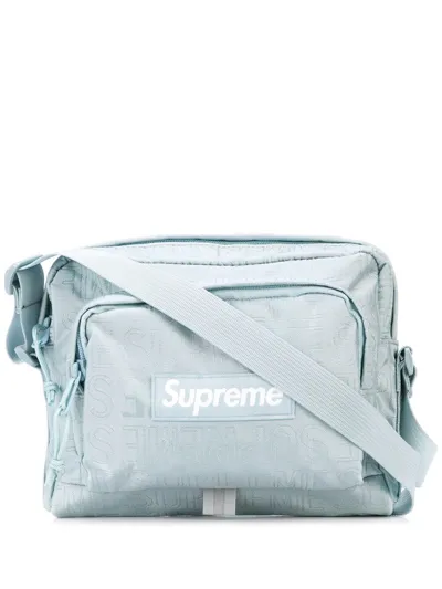 Supreme Logo Print Shoulder Bag In Grey