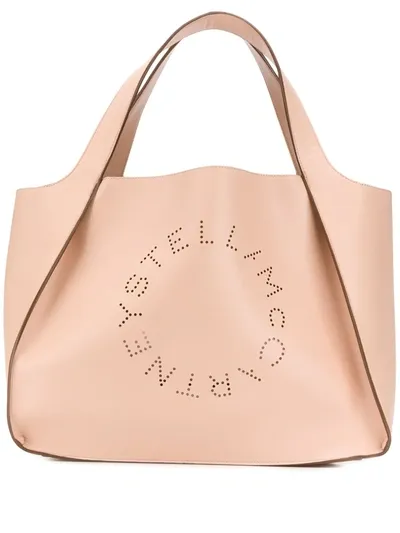 Stella Mccartney Perforated Logo Tote In Pink