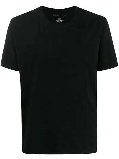 Majestic Short-sleeve Cotton T-shirt In Nero