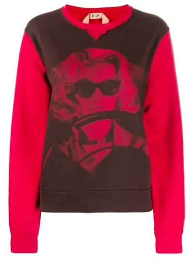 N°21 Woman Print Sweatshirt In Red