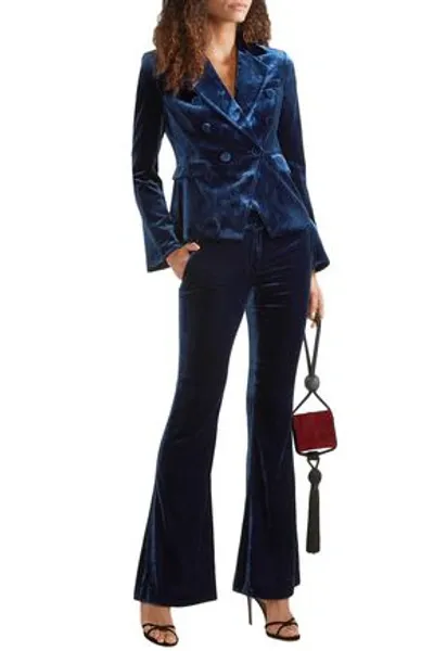 Rachel Zoe Hall Velvet Flared Pants In Dark Blue