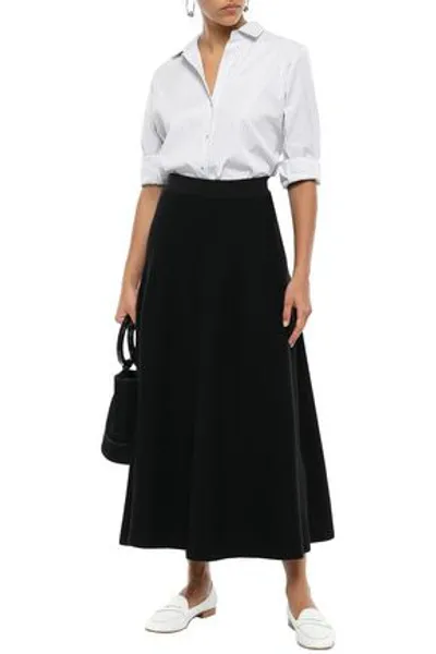 Gentryportofino Flared Stretch-wool Maxi Skirt