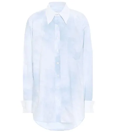 Matthew Adams Dolan Tie-dye Cotton-poplin Shirt In Blue