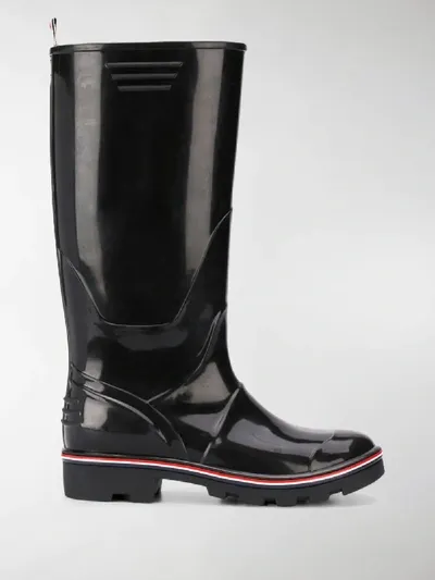 Thom Browne Rwb-detail Wellington Boots In Black