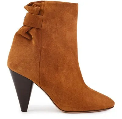 Isabel Marant Lystal Suede Ankle Boots In Camel