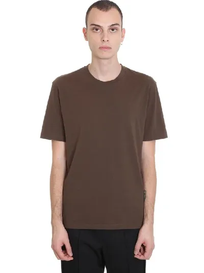 Maison Margiela Crew Neck Short-sleeved T-shirt In Brown